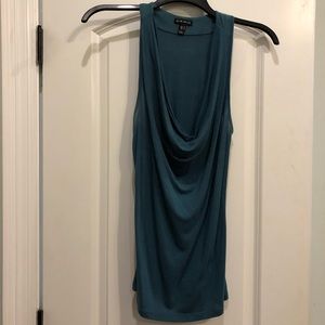Aqua cowl neck, racer back top